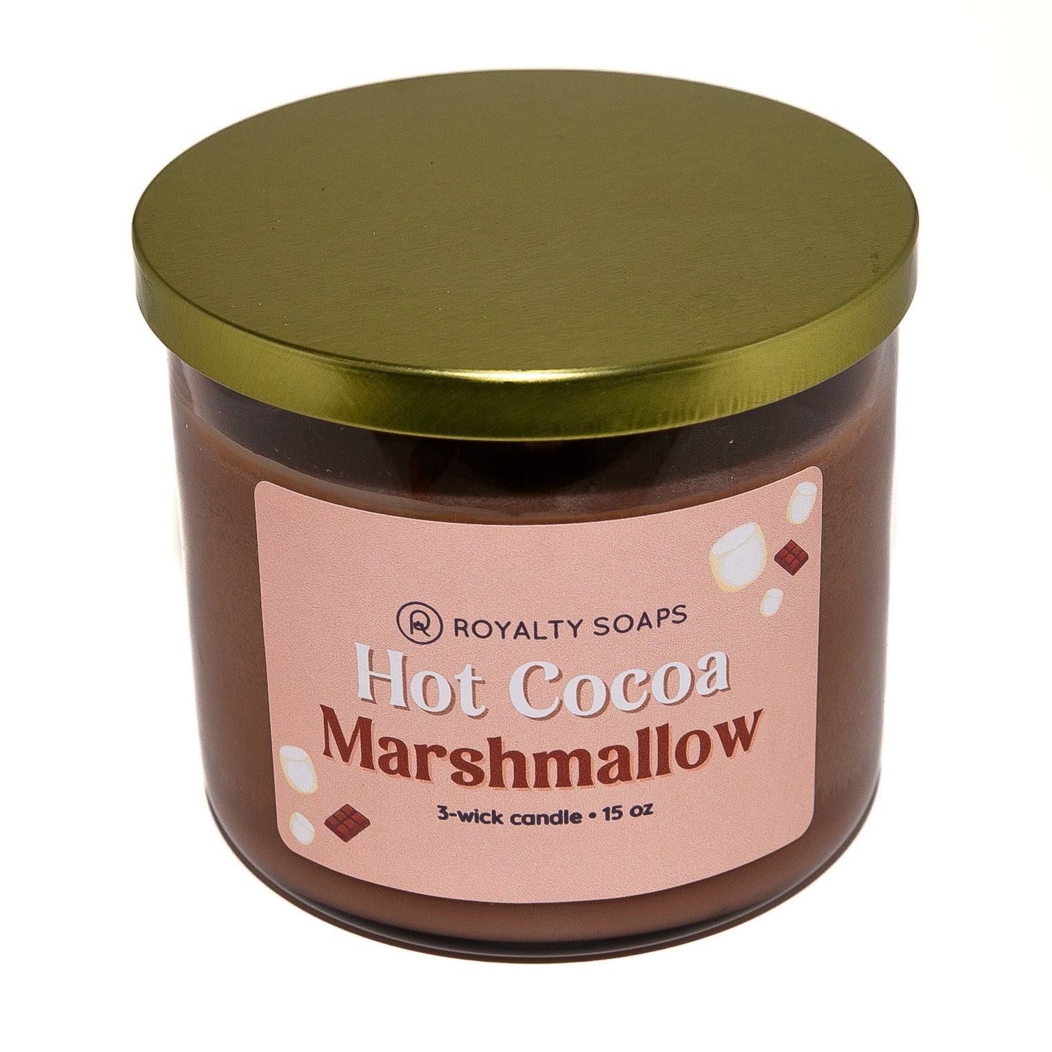 Hot Cocoa Marshmallow 3 Wick Soy Candle Royalty Soaps